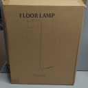 Arc Floor Lamps for Living Room with 3 Color Temperatures, Modern Floor Lamp Reading Light with 9W Bulb Included, Standing Lamp with Adjustable White Hanging Lampshade for Bedroom Office(Gold)