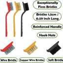 Betanull Crevice Cleaning Brush Set, Multi-Purpose Hard Bristle Brushes for Deep Cleaning Kitchen, Bathroom, Grout, Sink, Cup, Teapot, Bottle, Blender, Corners, Tight Spaces & More