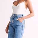 Women's Sexy V Neck Bodysuit Ruched Body Suits Spaghetti Strap Backless Cami Bodysuit Top, M