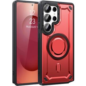 BENTOBEN for Samsung Galaxy S25 Ultra Case 2025,[Compatible with MagSafe] [Military-Grade Protection] Armor Series Magnetic Phone Case for Samsung S25 Ultra 6.9 Inch, Red