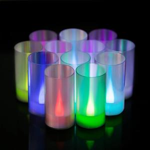 LANKER Flameless Candles, Battery Operated LED Pillar Candles, D1.5 x H3 inch, Romantic 7 Color Changing Light, Set of 12 (Color Changing)