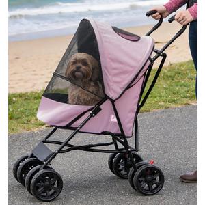 Pet Gear Travel Lite Plus Stroller, Himalayan Salt | For Cats and Dogs up to 15 Pounds, Compact Easy Fold, No Assembly Required, Large Wheels