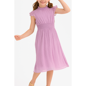 PATPAT Girls Casual Ruffle Sleeves Dresses A-line Elegant Midi Party Dress 12-13 Years
