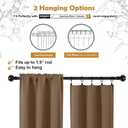Aiyufeng Brown Short Blackout Curtains for Bedroom 54 Inches Long 2 Panels Set, Solid Thermal Insulated, Energy Saving Window Treatment Curtains Blackout Drapes, W40 x L54 Inch, Brown