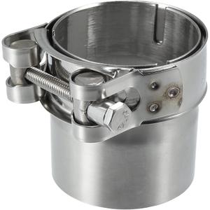 Motoforti 51-54mm 2.0"-2.1" Motorcycle Universal Stainless Steel Exhaust Pipe Adapter Connector Reducer Muffler