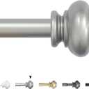 H.VERSAILTEX Curtain Rods for Windows 16.2 to 106.2 Inches 3/4 inch Diameter Adjustable Decorative Telescoping Curtain Rod with Brackets Heavy Duty Splicing Window Rods with Classic Finials, Nickel