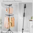 SONGMICS 2-Tier Clothes Drying Rack, 75.2-Inch Folding Laundry Drying Rack with 6 Rotatable Arms for Hangers, Stainless Steel, for 54 Pieces of Clothes, Black ULLR514B01