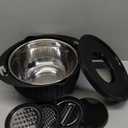 4-1 Colander with Bowl Set - Colander for Kitchen - Strainers and Colanders - Pasta Strainer - Funny Presents for Women - Rice Strainer Fruit Cleaner Veggie Wash Kitchen Gadgets Essentials, Black