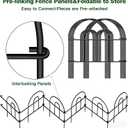 AMAGABELI 35 Panels 18in(H)50ft(L) Decorative Garden Fence No Dig Rustproof Metal Pre-Linking Fence Panels Garden Edging Border Animal Barrier Fencing for Flower Beds Yard Patio Outdoor Decor Black