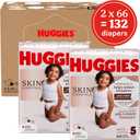 Huggies Size 5 Diapers, Skin Essentials Baby Diapers, Size 5 (27+ lbs), 132 count