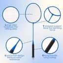 Wettarn 12 Pcs Badminton Rackets Bulk with 18 Nylon Badmintons, Shuttle Set for Beginners Advanced Player Backyard Gym Beach Outdoor