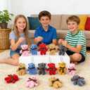 24 Packs Mini Teddy Bear Toy Plush Stuffed Bear Keychains for Kids Girls Boys, Small Stuffed Animal Bulk for Kids, Easter Basket Stuffers Carnival Prizes, School Gifts, Party Favor Goodie Bag