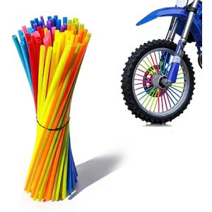2 x 72Pcs Colorful Bike Spoke Covers - Universal 8"-21" Wheel Wraps