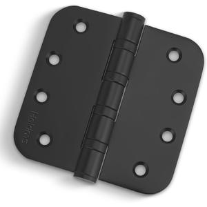 Haidms 304 Stainless Steel Black Ball Bearing Door Hinges for Exterior & Interior Doors 4in Stainless Steel Heavy-Duty Door Hinges Black 4inch, 5/8'' Radius Corners 3PACK