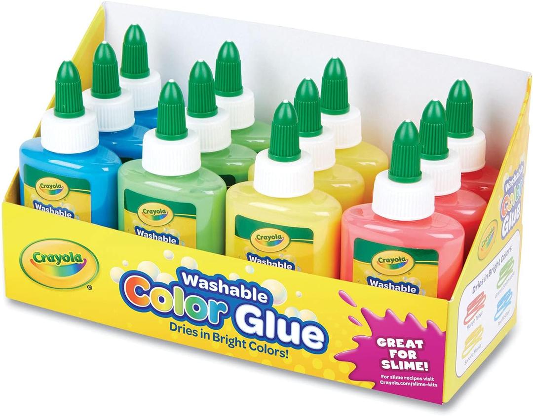 CRAYOLA Washable Color Glue PK Tray, 12 Pcs