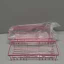 Drying Rack Metal Frame Shower Caddy 2pcs Carbon Steel Organizer Shelf Adhesive Tape Installation Hollow Bottom Design Wall-Mounted Storage Holder for Pink