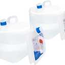 Collapsible Water Container Jug with Spigot, 2 Packs 5.3 Gallon BPA Free Camping Water Storage Carrier for Outdoor Hiking Backpacking & Emergency Survival Kit, Foldable Portable Canteen