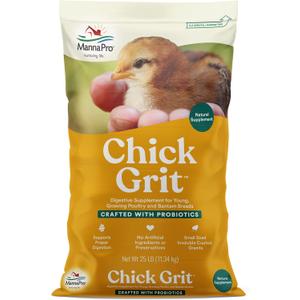 Manna Pro Chick Grit, Digestive Supplement for Young Poultry and Bantam Breed, Probiotics to Support Digestion, No Artificial Ingredients or Preservatives, Insoluble Crushed Granite, 25 lbs (25 Pound (Pack of 1))