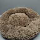 Dog Bed, Cat Calming Bed, Faux Fur Pillow Pet Donut Cuddler Round Plush Bed for Dogs and Cats 23.0"L x 23.0"W x 7.0"Th