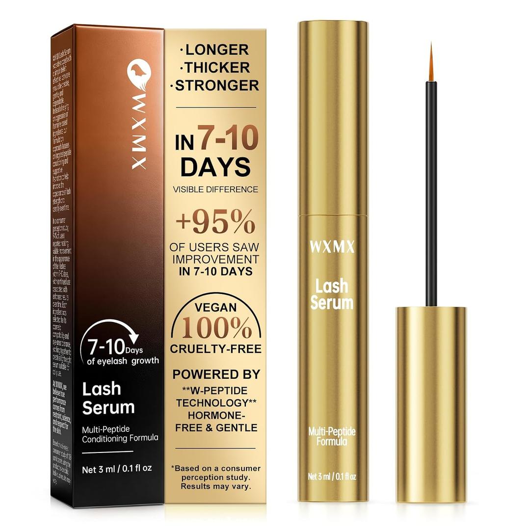 Lash Serum for Eyelash Growth Visible Results in 7 Days, Powered by W-Peptide Technology, Fuller-Looking Lashes, Hormone-Free & Gentle for Sensitive Eyes (0.1 fl oz)