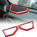 A pillar Speaker Decoration Cover Trim Interior Accessories for 2018 2019 2020 2021 2022 2023 2024 Jeep Wrangler JL JLU Gladiator JT (Red)