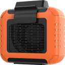 SLENPET 6000mAh Portable Waist Clip Fan with 23H Working Time, 6200RPM Strong Airflow, 3 Speeds, Rechargeable Battery Operated Personal Hands-free USB Belt Fan for Clothes Shirt Farm Work Hiking (orange)