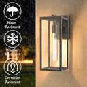 Bestshared Outdoor Wall Sconce Lights,Exterior Wall Lighting Fixtures with Clear Glass, Anti-Rust Modern Black Outside Lantern Lamp for House Front Porch Doorway Patio (Black, 15"-4 Pack)