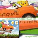 2 x Easter Decorations Outdoor, 2 Pieces Easter Yard Signs with Stakes, Cute Bunny Eggs Yard Lawn Decor with Carrot Truck, Happy Spring Welcome Yard Sign for Home Garden Outside Party Supplies