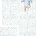 Extra Large Baby Play Mat - 4FT x 6FT Non-Toxic Foam Puzzle Floor Mat for Kids & Toddlers (Persia Handmade Pattern, Blue and White)