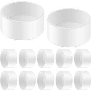 10 Packs 4 Inch PVC Pipe End Cap, Fits 4.5 OD Schedule 40 Furniture Grade, Heavy Duty Slip-on Caps for DIY Furniture, Garden Shelf, White