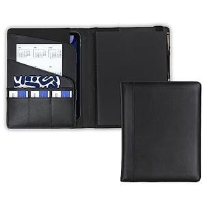 Samsill Professional Padfolio, Faux-Leather Junior Portfolio, 10.1 Inch Tablet Sleeve, with 7 x 10 Inch Notepad, Black