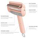 4 x Self Cleaning Grooming Brush for Shedding Pets Rake Gently Removes Loose Undercoat Mats Tangled (Pink)