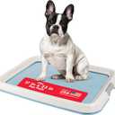 IRIS USA Pee Pad Holder - For Small Sized Dog and Puppy Pee Pads, Secured Latches, Non-Skid Feet, High Polish Finish for Easy Cleaning, Leak Protection, Fits 17"x23" Pad, Blue
