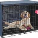 Dog Crate Cover - Kennel Covers Fit for 24 Inch Dog Crate, Double Door Polyester for Wire Puppy Crate Indoor Outdoor Protection, Blue