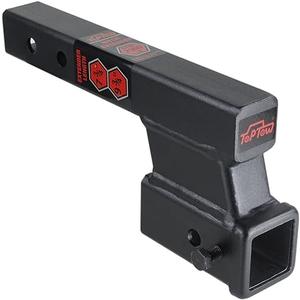 TOPTOW 64122 2-inch Receiver Trailer Hitch Extension Riser with 4.25-inch Rise/Drop, 7" & 9" Extender, 2-inch Solid Shank, 10000lbs Towing Capacity, Anti-Rattle Bolt