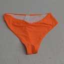 Bellecarrie Women's Thong Rave Bottoms High Waisted High Cut Bikini Bottoms (Orange) XXL