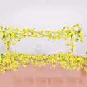 FERIAL 4Pcs Artificial Flowers Vine Spring Yellow Silk Flowers Garland Artificial Jasmine Vines for Decoration Fake Flower Vine Hanging Ivy for Home Indoor Outdoor Wall Party Wedding Arch