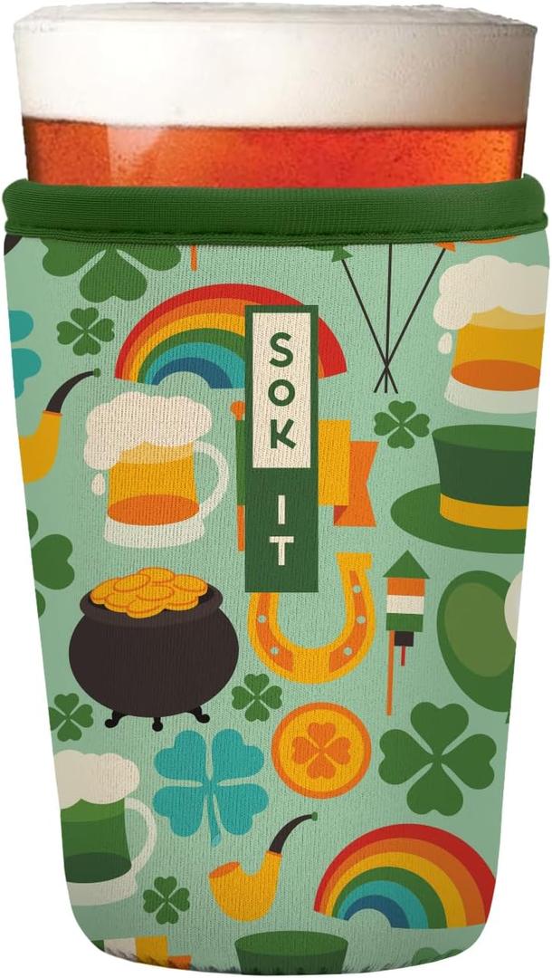 Sok It PintGlassSok Beer Glass Sleeve Insulated Neoprene Cover (Irish Charm, Pint Glass Sleeve)