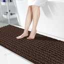 Yimobra Bathroom Runner Rug, 70 x 24, Long Bathroom Rugs Large Bath Mat, Soft Super Absorbent and Thick, Non-Slip, Machine Washable, Carpets for Home, Nursery, Bed and Living Room, Brown (2' x 5'10" (Rectangular))