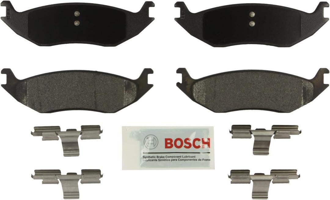 BOSCH BE967H Blue Ceramic Disc Brake Pad Set with Hardware - Compatible with Select Chrysler Aspen; Dodge Durango, Ram 1500, Ram 1500 Van; Ram 1500, Ram 1500 Classic; REAR