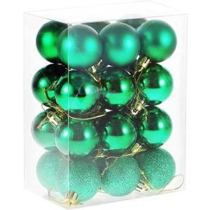 3 x St Patricks Day Decorations, 24pcs 4cm/1.5" Hanging Balls Irish Festival Dcor, Green Christmas Ball for St Patricks Day Tree Decorations