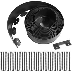 LXS Landscape Edging No Dig [Extra 4 inch Tall] 33FT Garden Edging with 30 Spikes, Landscape Edging Border for Landscaping, Lawn, Flower Beds, Grass, Yard (4inch 33ft)