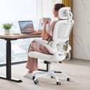 TRALT Office Chair Ergonomic Desk Chair - Gaming Chair with Lumbar Support
330 LBS Home Office Desk Chairs with Headrest, Reading Chair with Flip-up Armrests, Comfortable Computer Chairs (1, White)