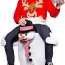 Ride On Snowman Mascot Costume Christmas Outfit Xmas Snowman Dress Adult