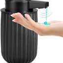 Automatic Soap Dispenser Liquid Touchless: 9oz Plastic Black - Rechargeable Electric Smart 3-Level Adjustable Modern Auto Soap Dispenser - Bathroom Kitchen Hand Dish Lotion