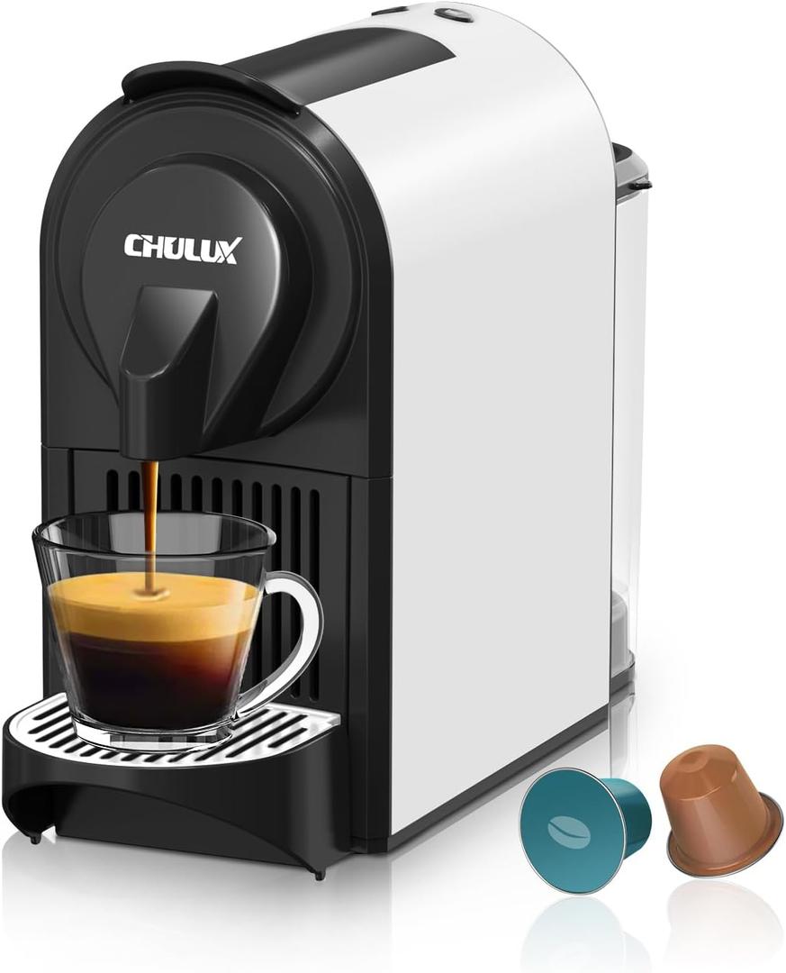 CHULUX Baf-Pro Espresso Machine, Mini Espresso Machine for Nespresso Original Capsules, Single Serve Coffee Machine for Home Espresso & Lungo Maker, Italian ODE 20 Bar Pump, Silver Drip Tray (Sliver Drip Tray)