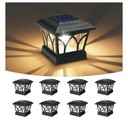 VOLISUN Solar Post Cap Lights Outdoor 8Pack, with Edison LED Bulbs, Fence Post Lights Solar Powered for Garden Fence Deck Mailbox Yard Porch, 2 Brightness Setting, Fits 4x4 5x5 6x6(Slate Black)