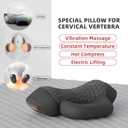 Cervical Neck Pillow Massager with Heat Therapy, Memory Foam, 3-in-1 Traction Device for Neck Pain Relief, Gray