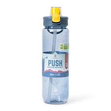 Manna Push Lightweight Water Bottle 39 oz Durable Easy Carry Handle - Blue ⁂