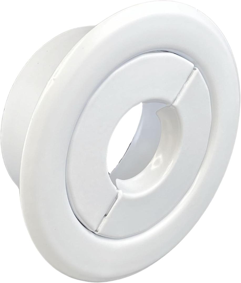 Retrofit Recessed Fire Sprinkler Escutcheon 1/2 in. IPS - Split 3 Piece in White - Depth Adjustment Range up to 3/4 in. for Fire Sprinkler Trim